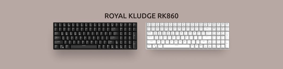 Изображение черной и белой версий Royal Kludge RK860.