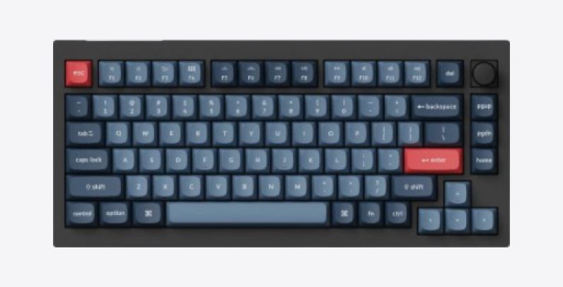 Изображение механической кастомной клавиатуры Keychron K1 Max на монохромном светло-сером фоне