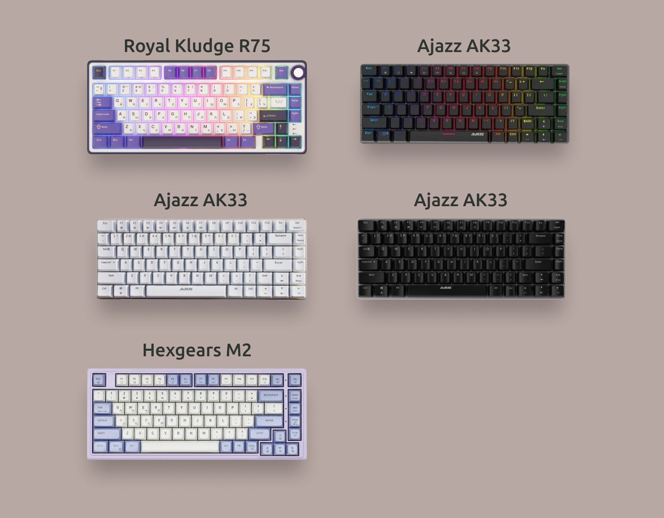 Три варианта механической клавиатуры Ajazz AK33