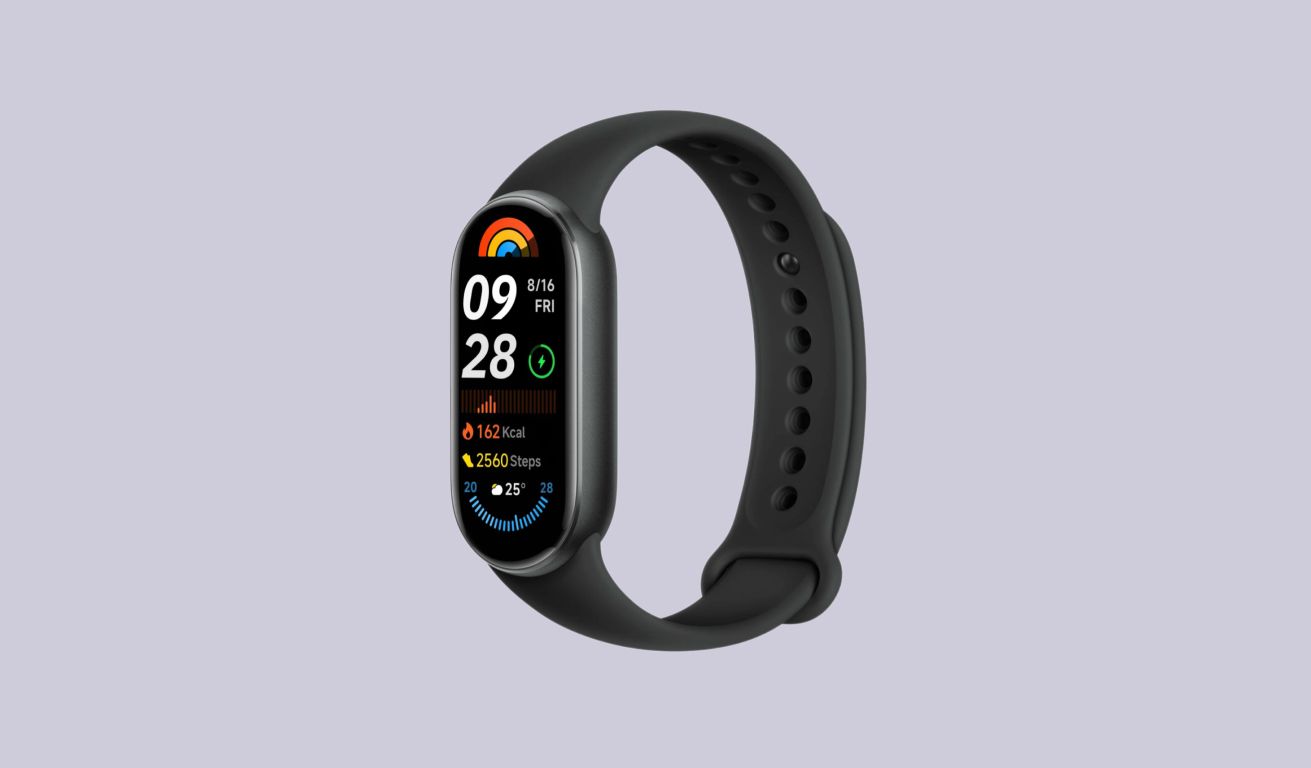 Изображение Xiaomi Smart Band 9 на монохромном фоне