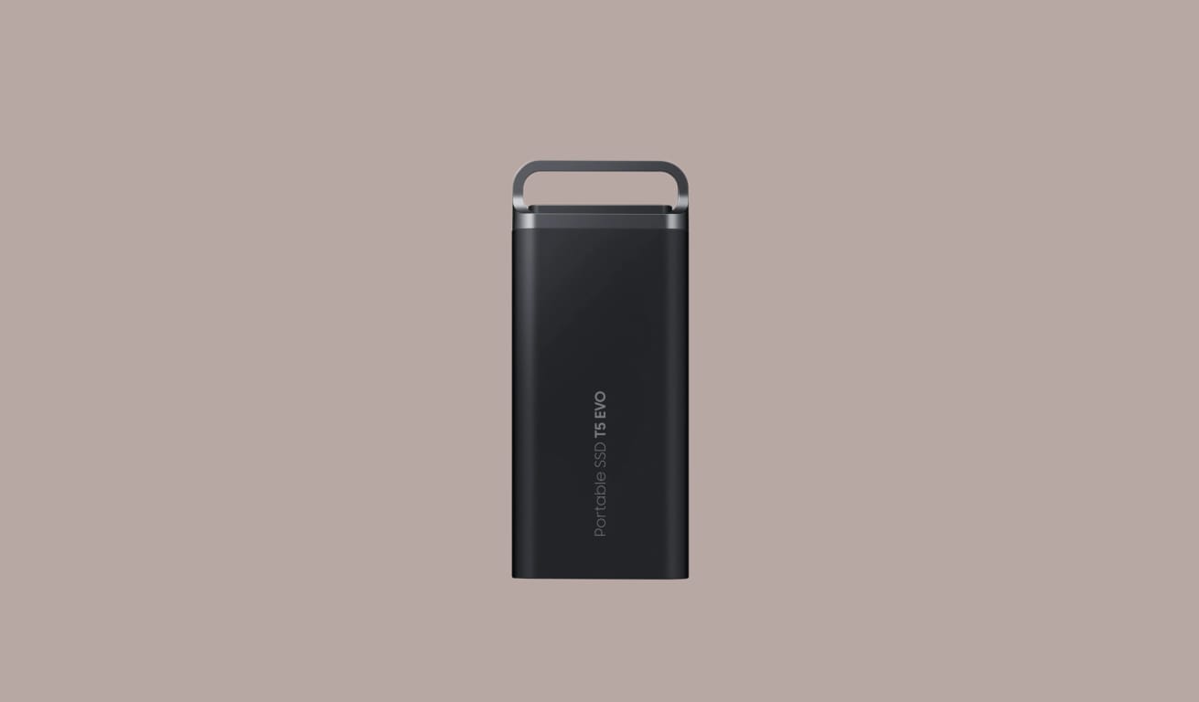 Изображение внешнего SSD-диска Samsung T5 EVO.