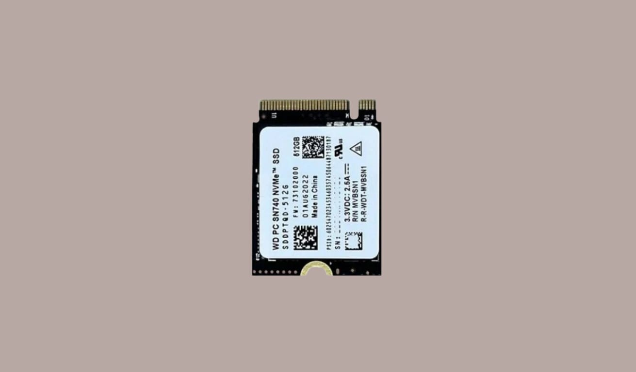 Изображение твердотельного накопителя M.2 2230 Western Digital SN740.