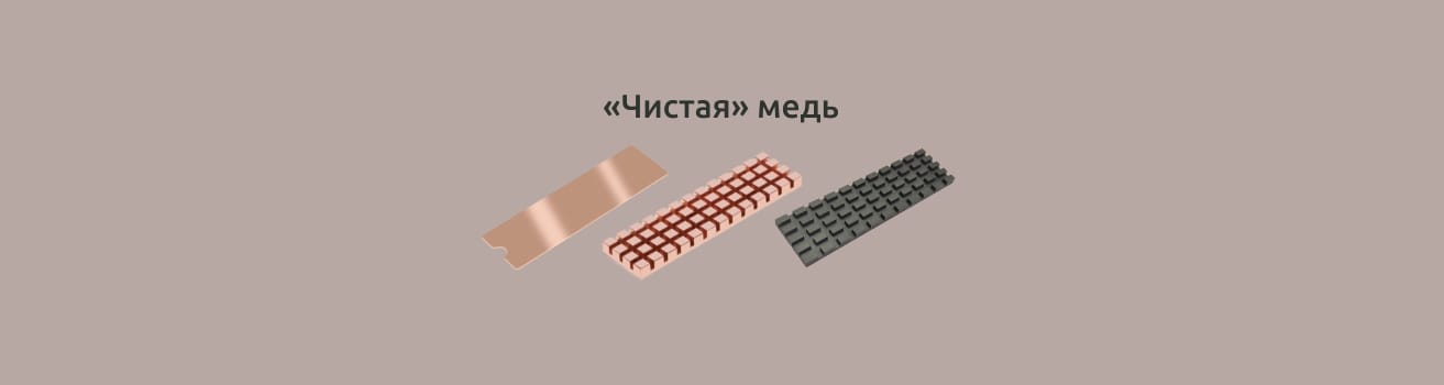 Односторонние радиаторы M.2 SSD из меди.