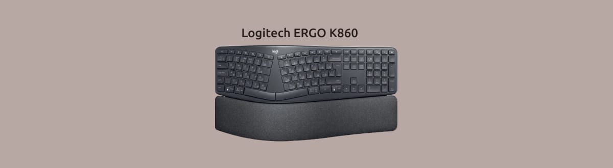Изображение Logitech Ergo K860 на монохромном фоне.