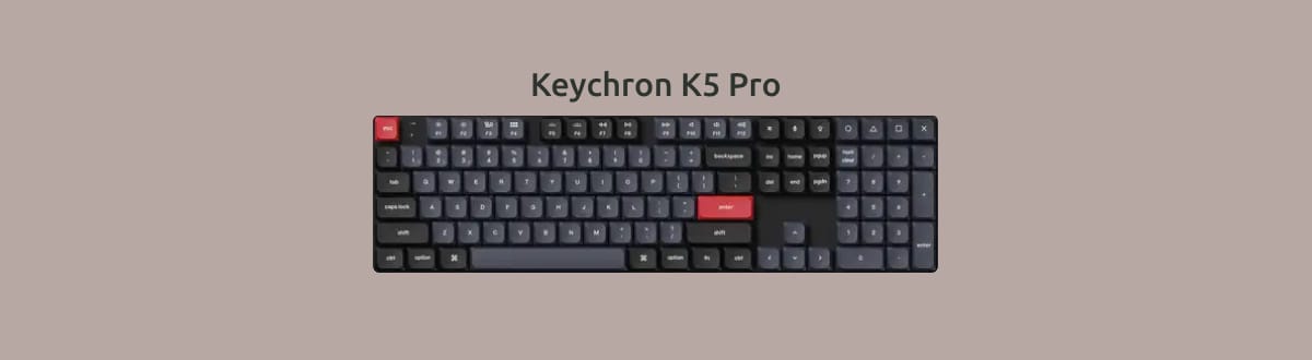 Keychron K5 Pro H на монохромном фоне.