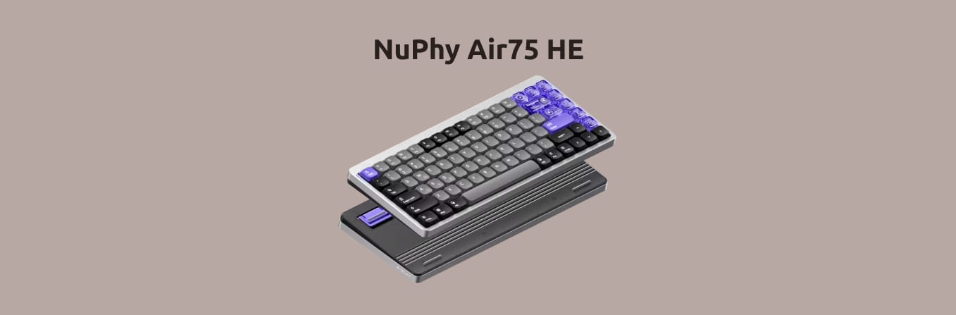 Изометрическое изображение NuPhy Air75 HE с лицевой и обратной сторон.