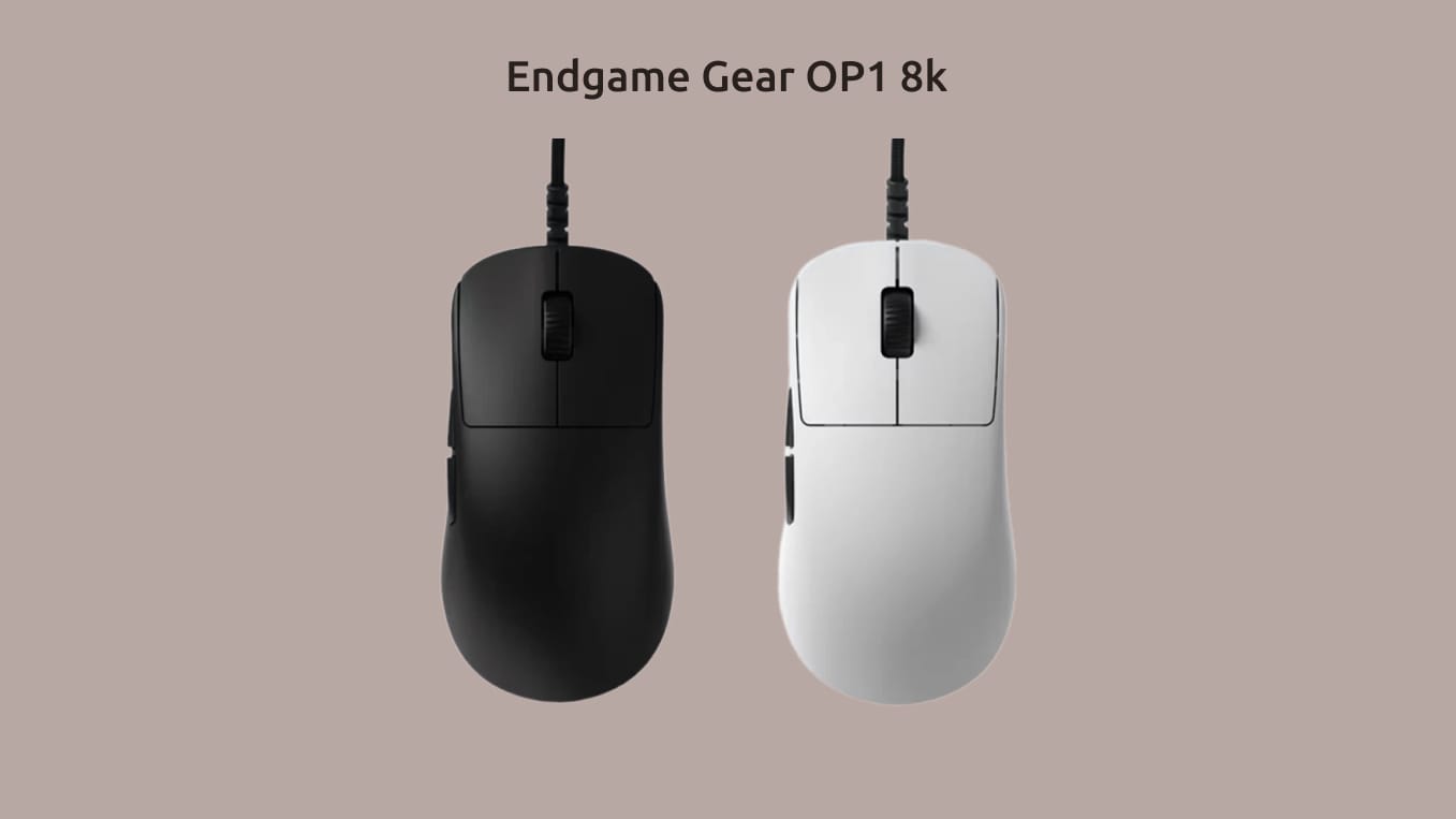 Endgame Gear Op1 8k в белом и чёрном вариантах.