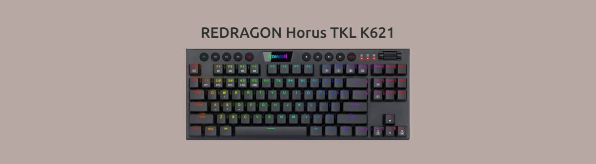 REDRAGON Horus TKL K621 на монохромном фоне.