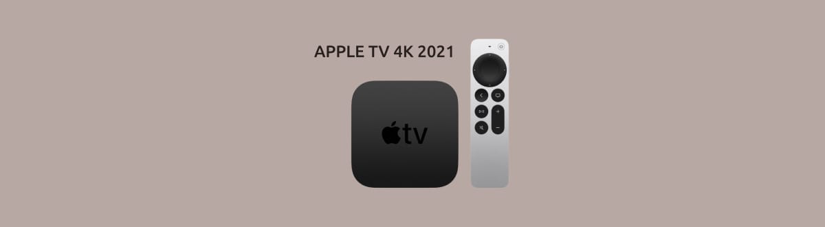 APPLE TV 4K 2021 на монохромном фоне.