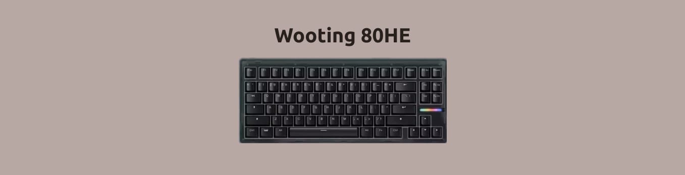 Wooting 80HE на одноцветном фоне.