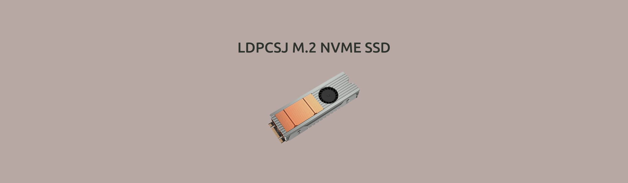 Радиатор LDPCSJ M.2 NVME SSD на светло-коричневом фоне.