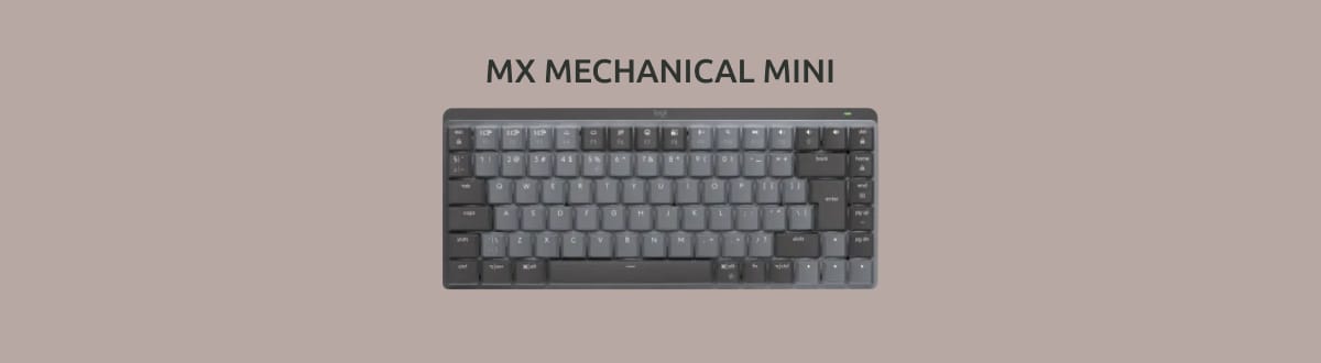 Logitech MX Mechanical Mini на монохромном фоне.