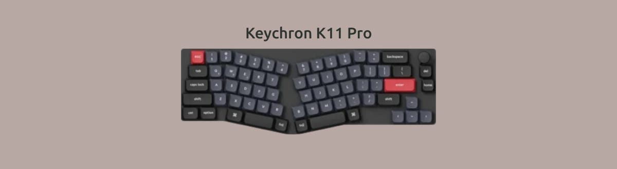 Keychron K11 Pro на монохромном фоне.