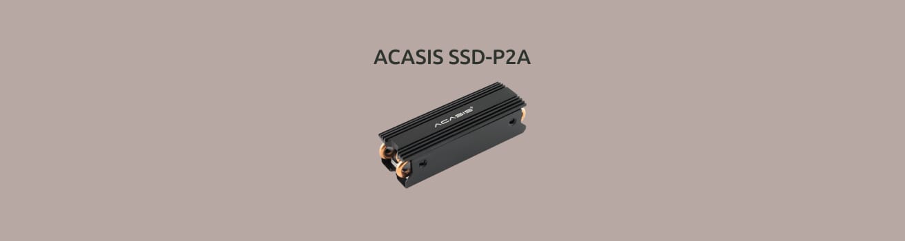 Изображение ACASIS SSD-P2A на монохромном фоне.