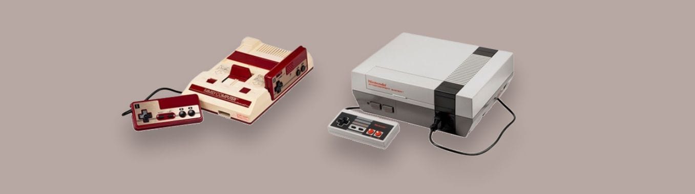 Ретро-консоли NES и Famicom.