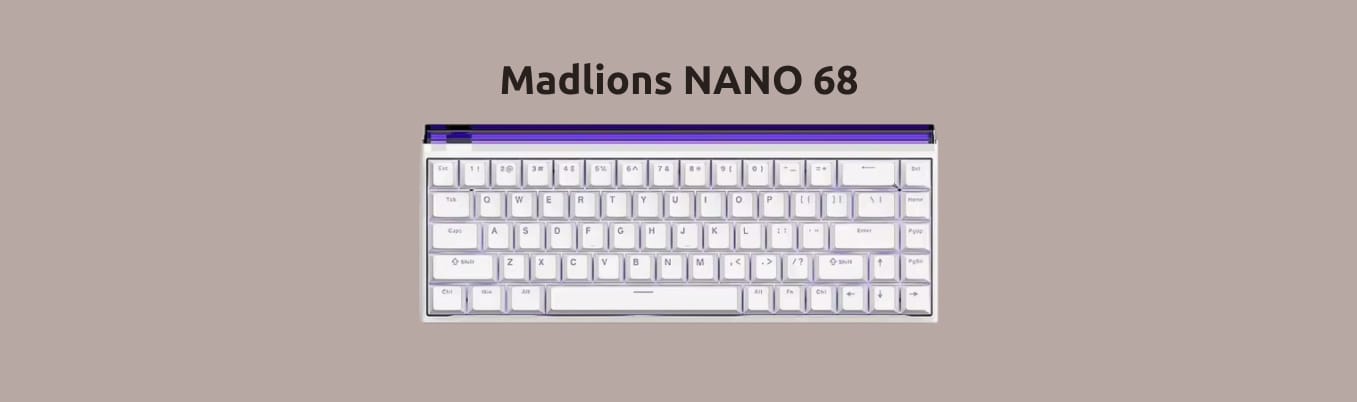 Магнитная клавиатура Madlions NANO 68 на монохромном фоне.