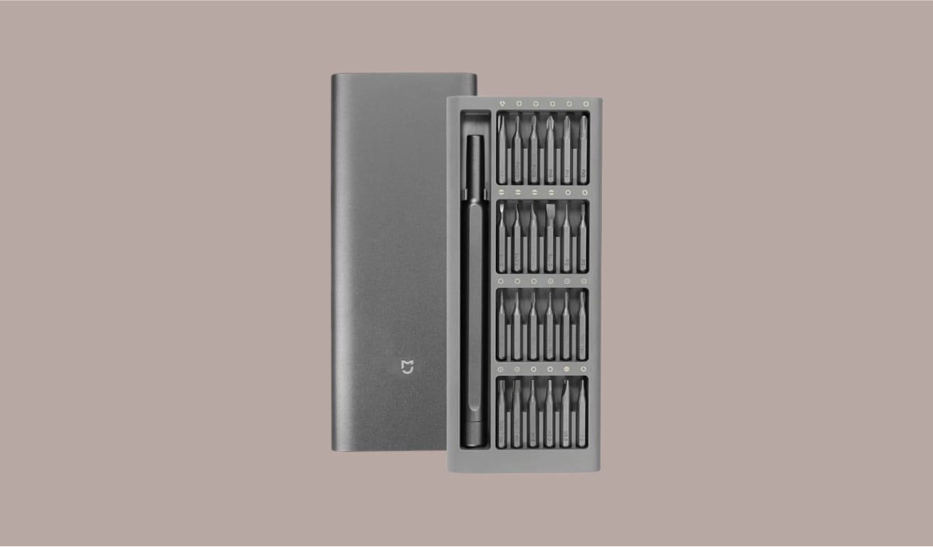 Изображение набора Xiaomi Mijia 24 в 1 в открытом состоянии.