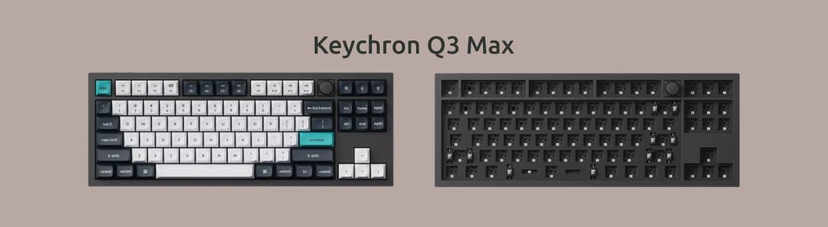 Keychron Q3 Max в полностью собранном виде и в «barebone» виде.