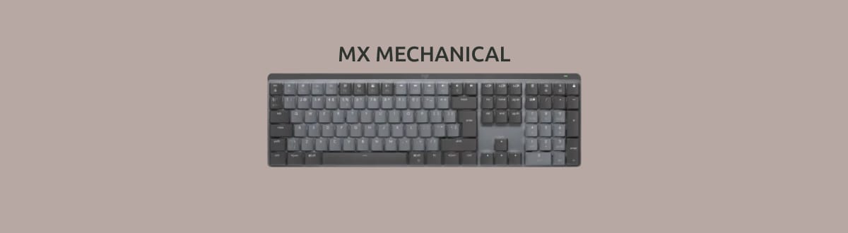 Logitech MX MECHANICAL на монохромном фоне.