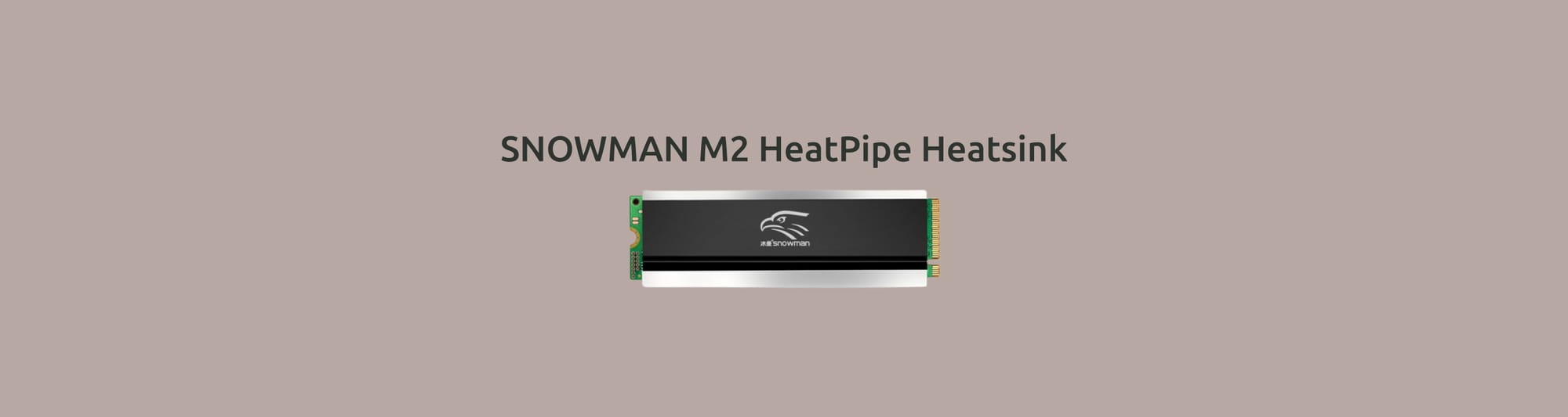 Изображение радиатора для SSD m.2 2280 SNOWMAN M2 Heat Pipe Heatsink.