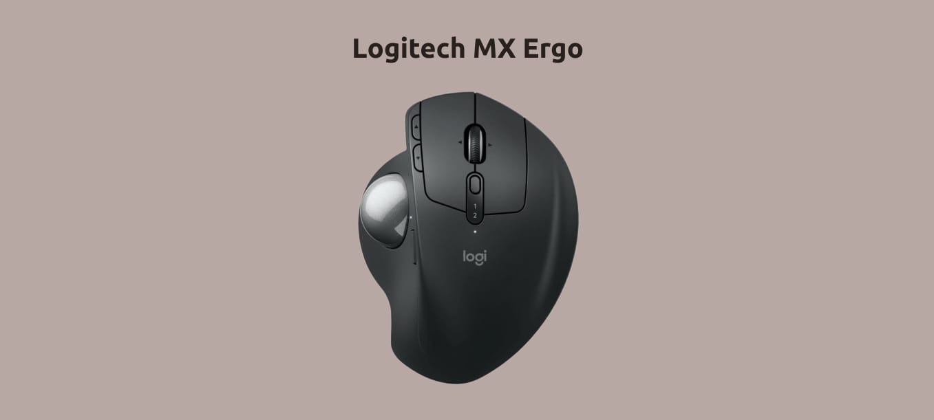 Logitech MX Ergo на монохромном фоне.