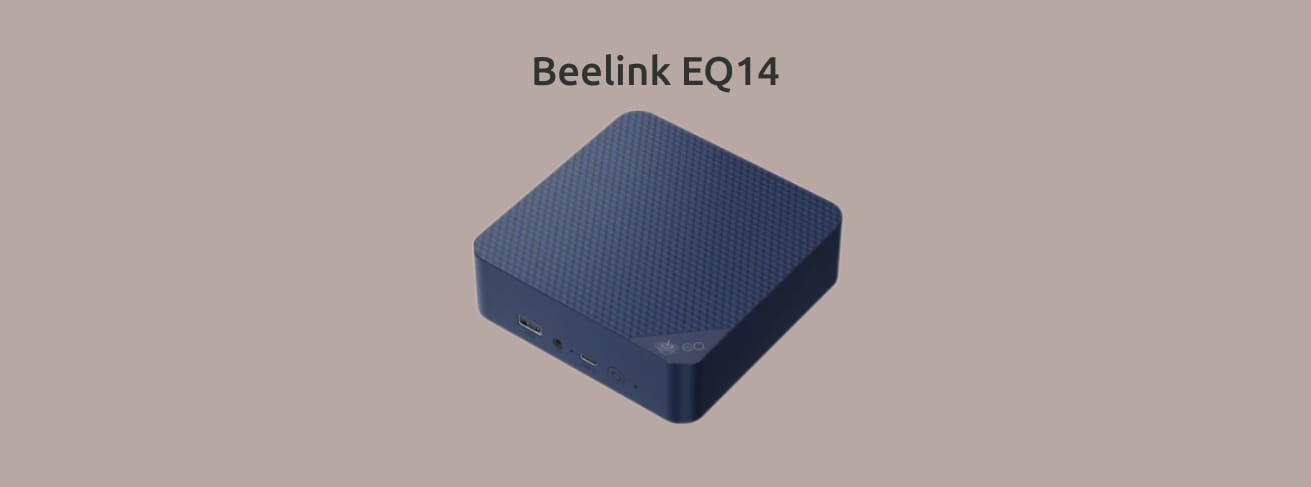 Изображение на монохромном фоне бюджетного неттопа Beelink EQ14.