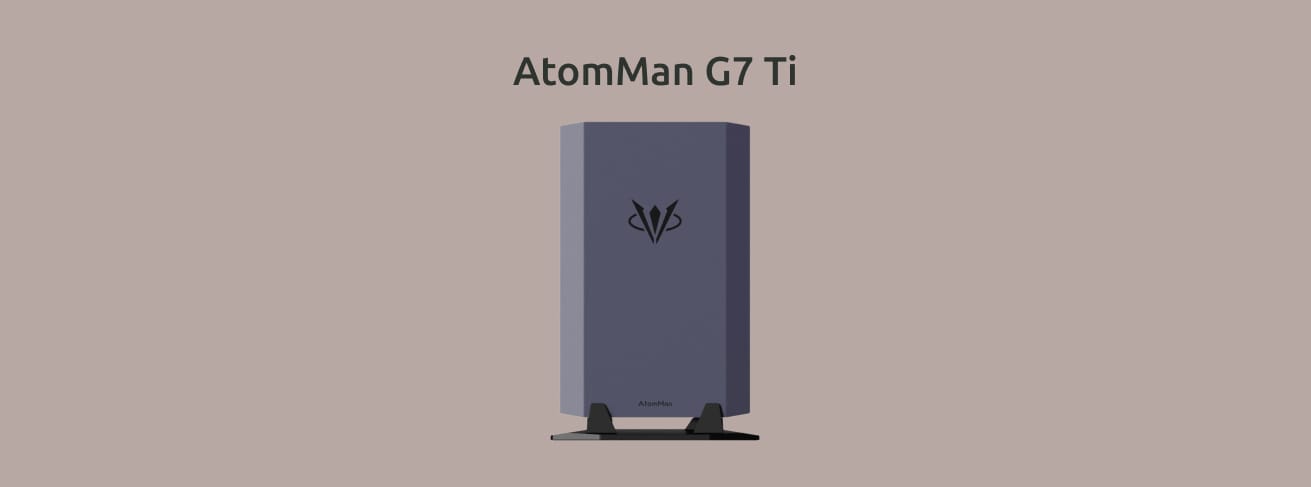 Изображение на однотонном фоне игрового мини-компьютера AtomMan G7 Ti.