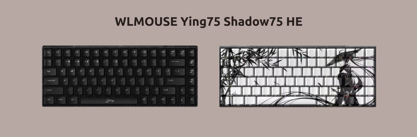 WLMOUSE Ying75 Shadow75 HE в светлом и тёмном вариантах исполнения на монохромном фоне.