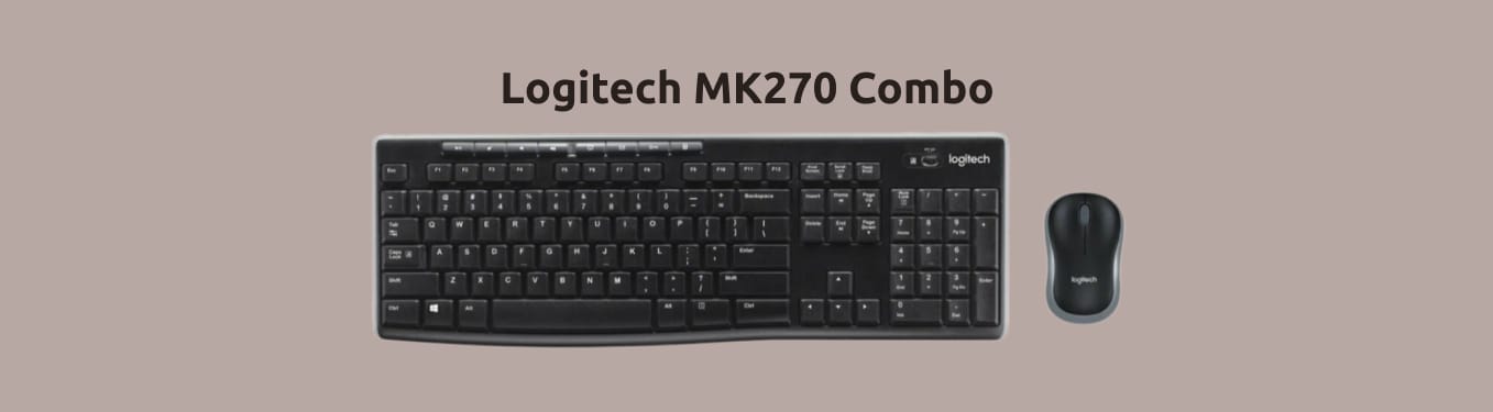 Logitech MK270 Combo на однотонном фоне.