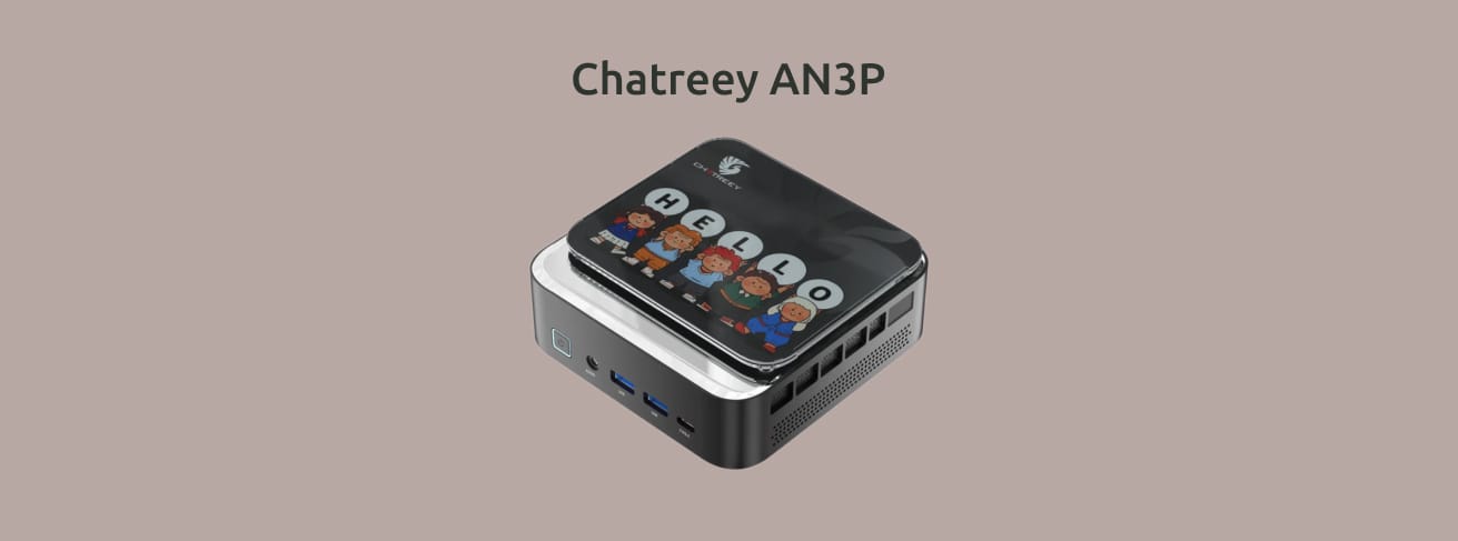 Изображение на монохромном фоне неттопа Chatreey AN3P.