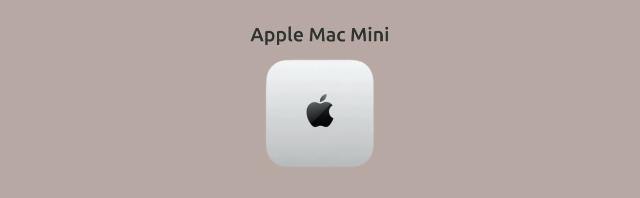 Вид сверху мини-компьютера Apple Mac Mini.
