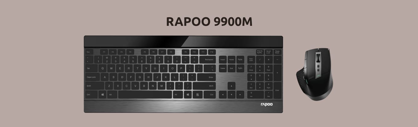 RAPOO 9900M на монохромном фоне.