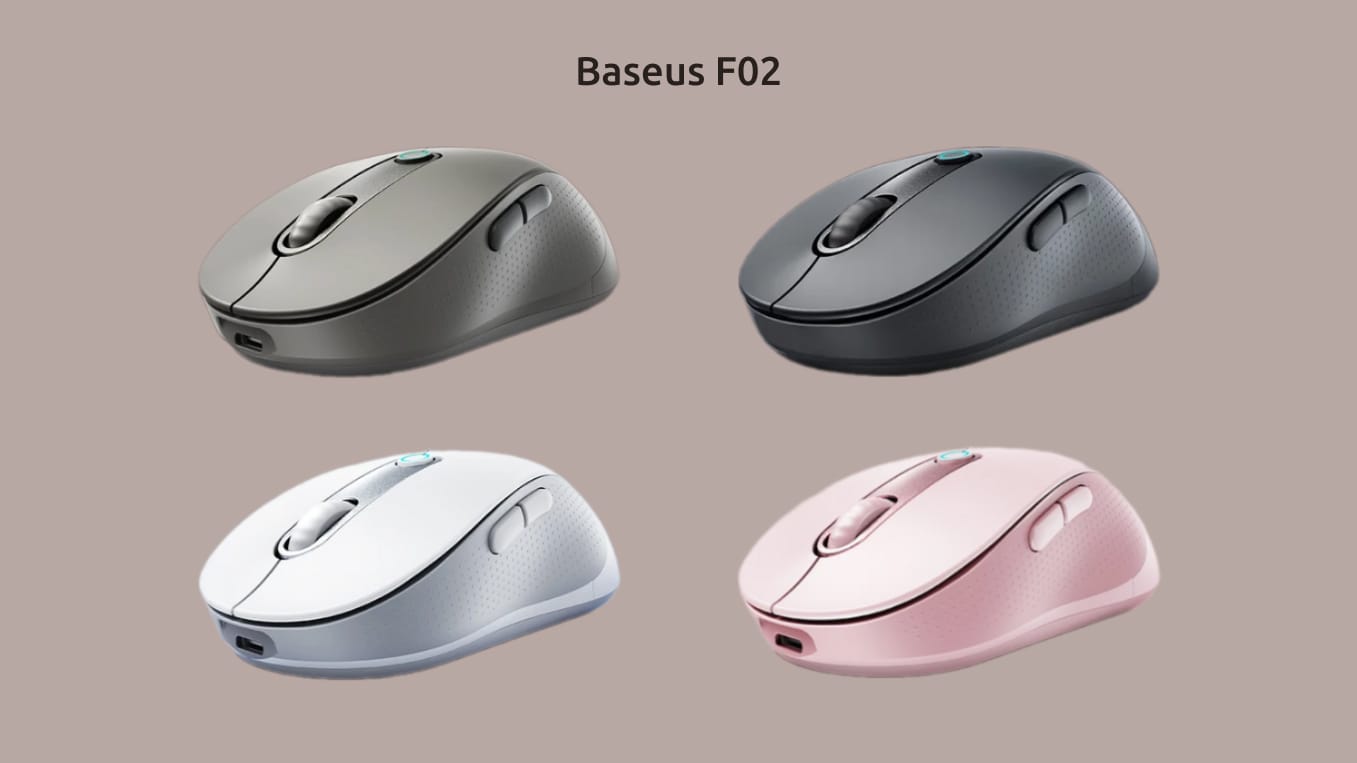 Изображение четырёх вариантов цвета мыши Baseus F02.