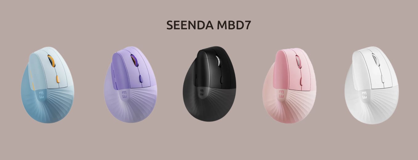Seenda MBD7 в пяти цветах на монохромном фоне.