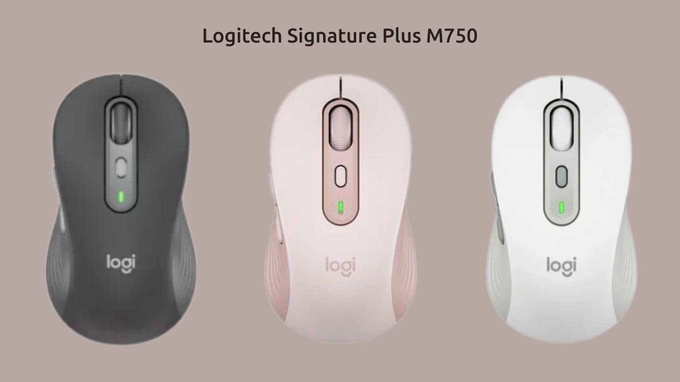 Logitech Signature Plus M750 в трёх цветах корпуса — сером, розовом и белом.