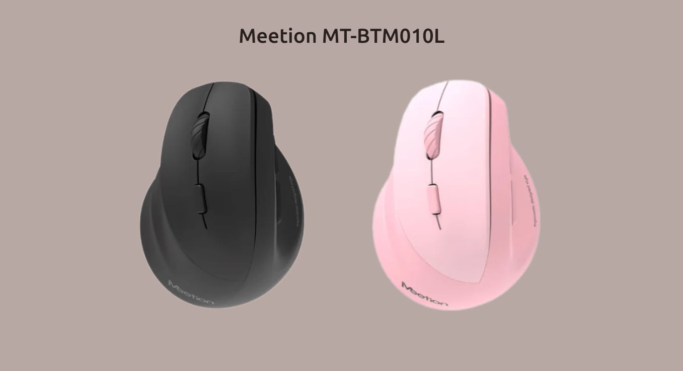 «Леворукая» Meetion MT-BTM010L в тёмно-сером и розовом цветах.