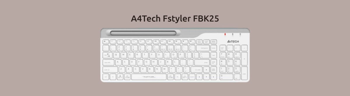 A4Tech Fstyler FBK25 на монохромном светло-коричневом фоне.