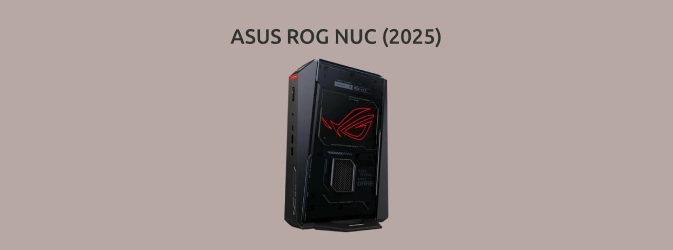 ASUS ROG NUC (2025) на однотонном фоне.