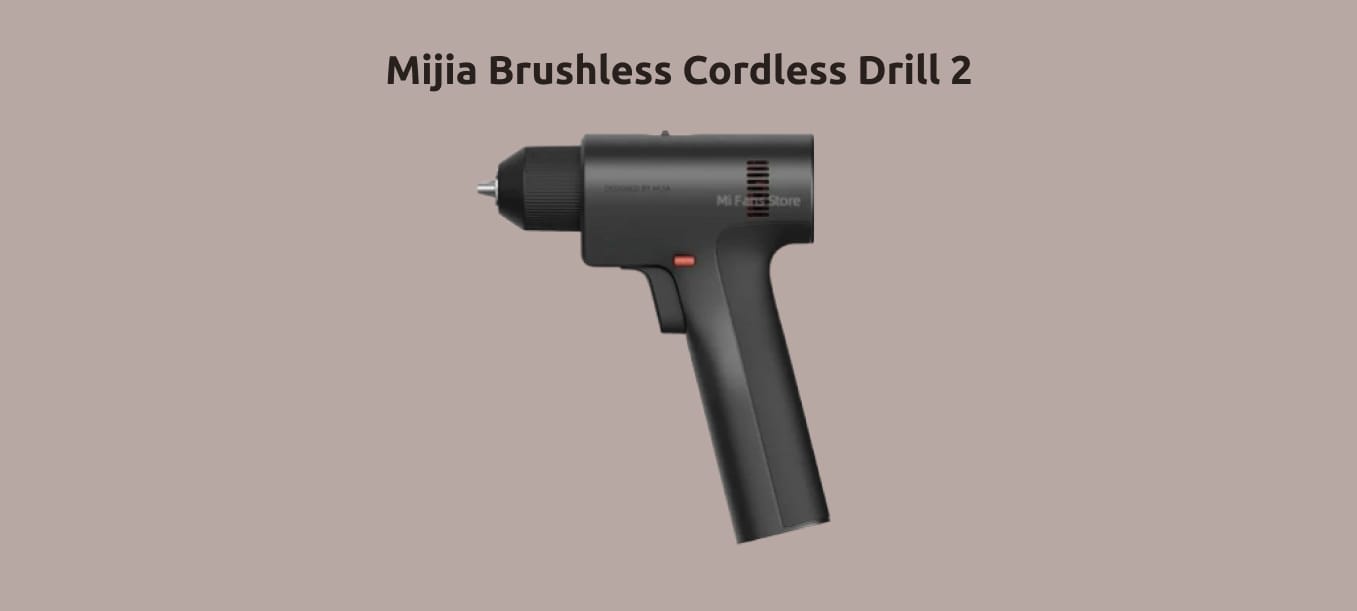 Обновлённая модель Mijia Brushless Cordless Drill 2 на монотонном фоне.