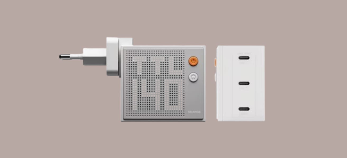 Sharge Pixel 140W GaN в фас и профиль.