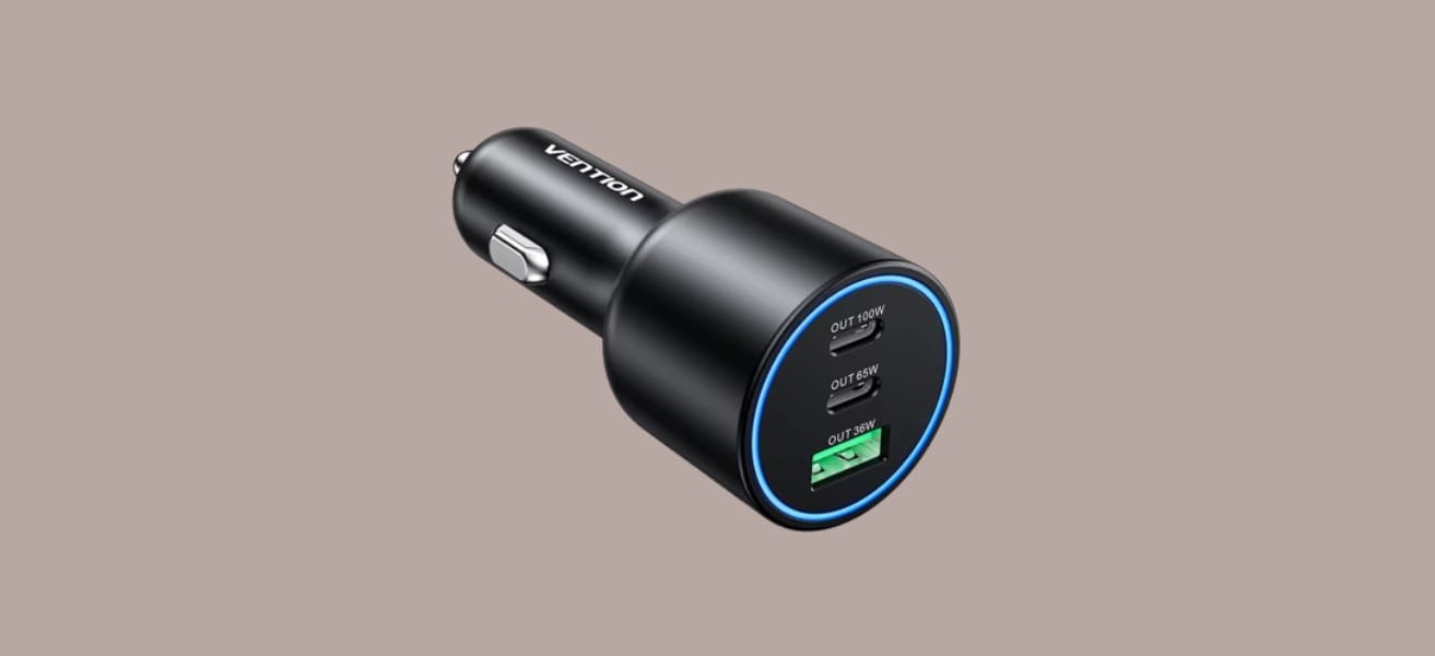 Vention FFP 165W на монотонном светло-коричневом фоне.