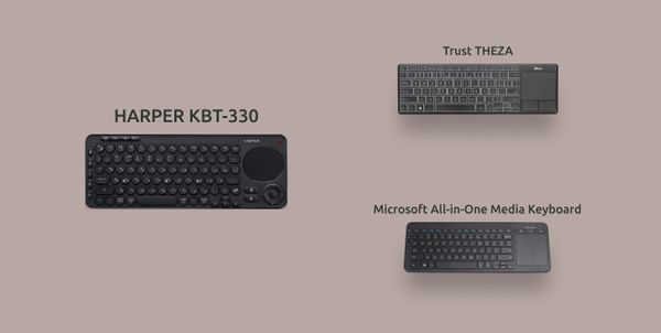 Клавиатуры HARPER KBT-330, Trust THEZA и Microsoft All-in-One Media